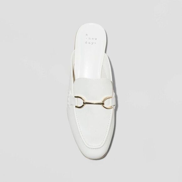 A New Day - Women's Sandy Mule Flats - A New Day Off-White 7.5 Off-White - Picture 3 of 5
